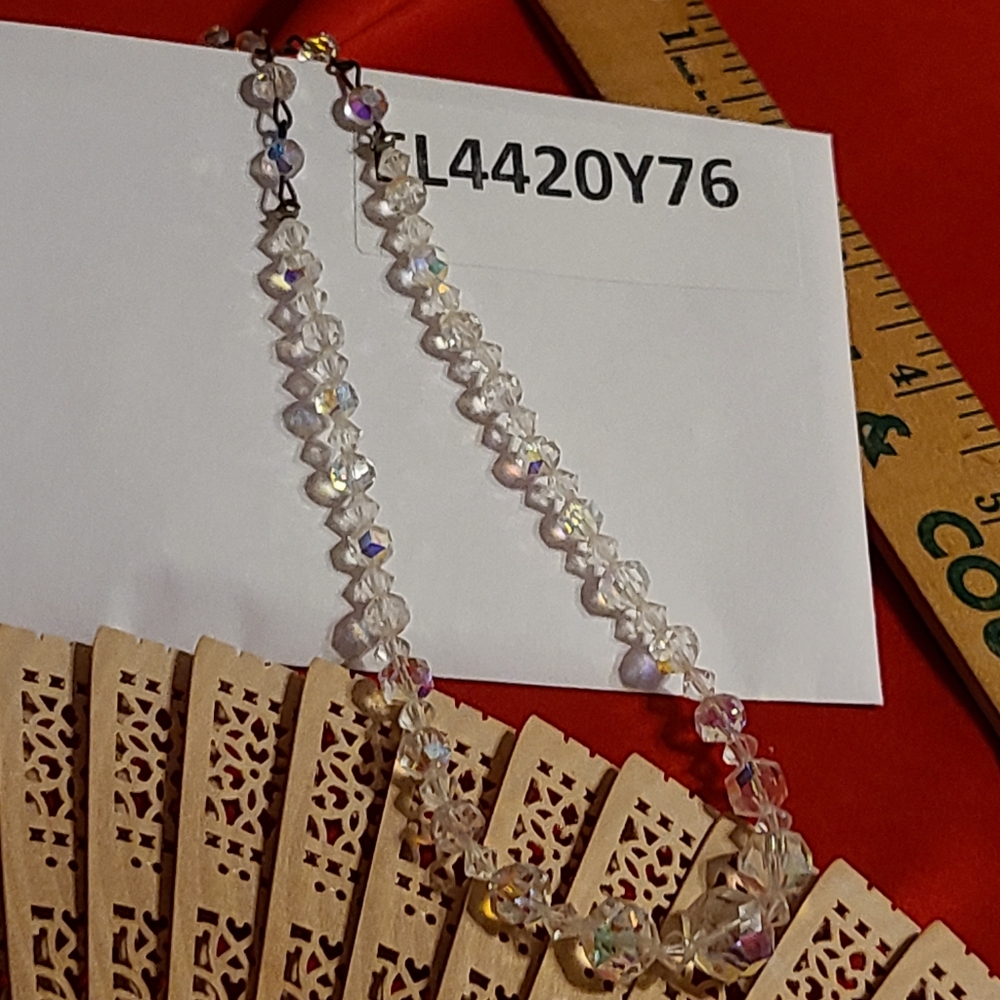 Unique Vintage Iridescent Crystal Necklace